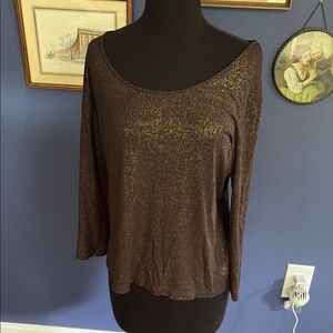 Chico’s Elegant Brown and Gold Women's Top